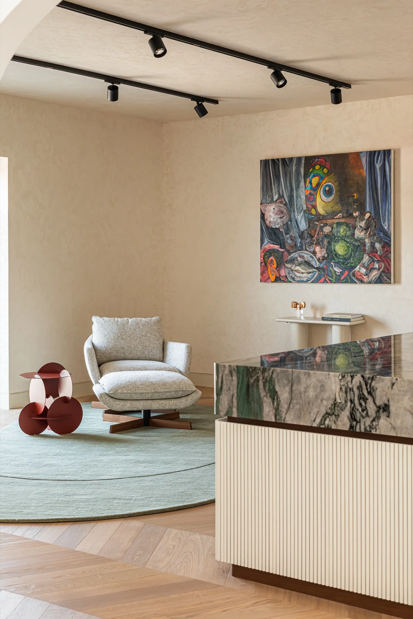 Grove — green quartzite and oak, view 6