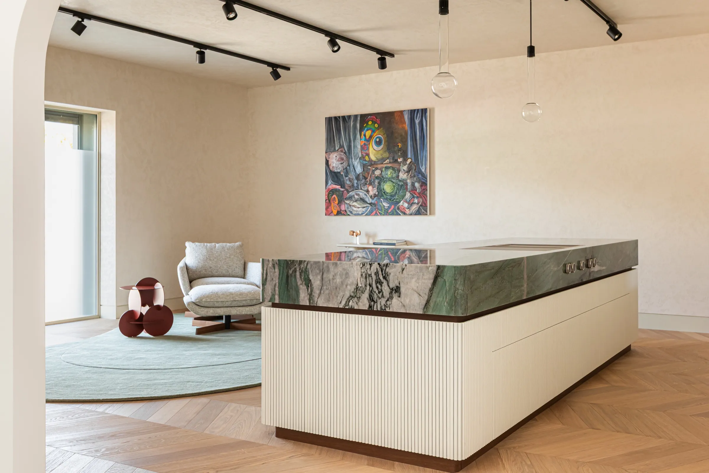 Grove — green quartzite and oak, view 7