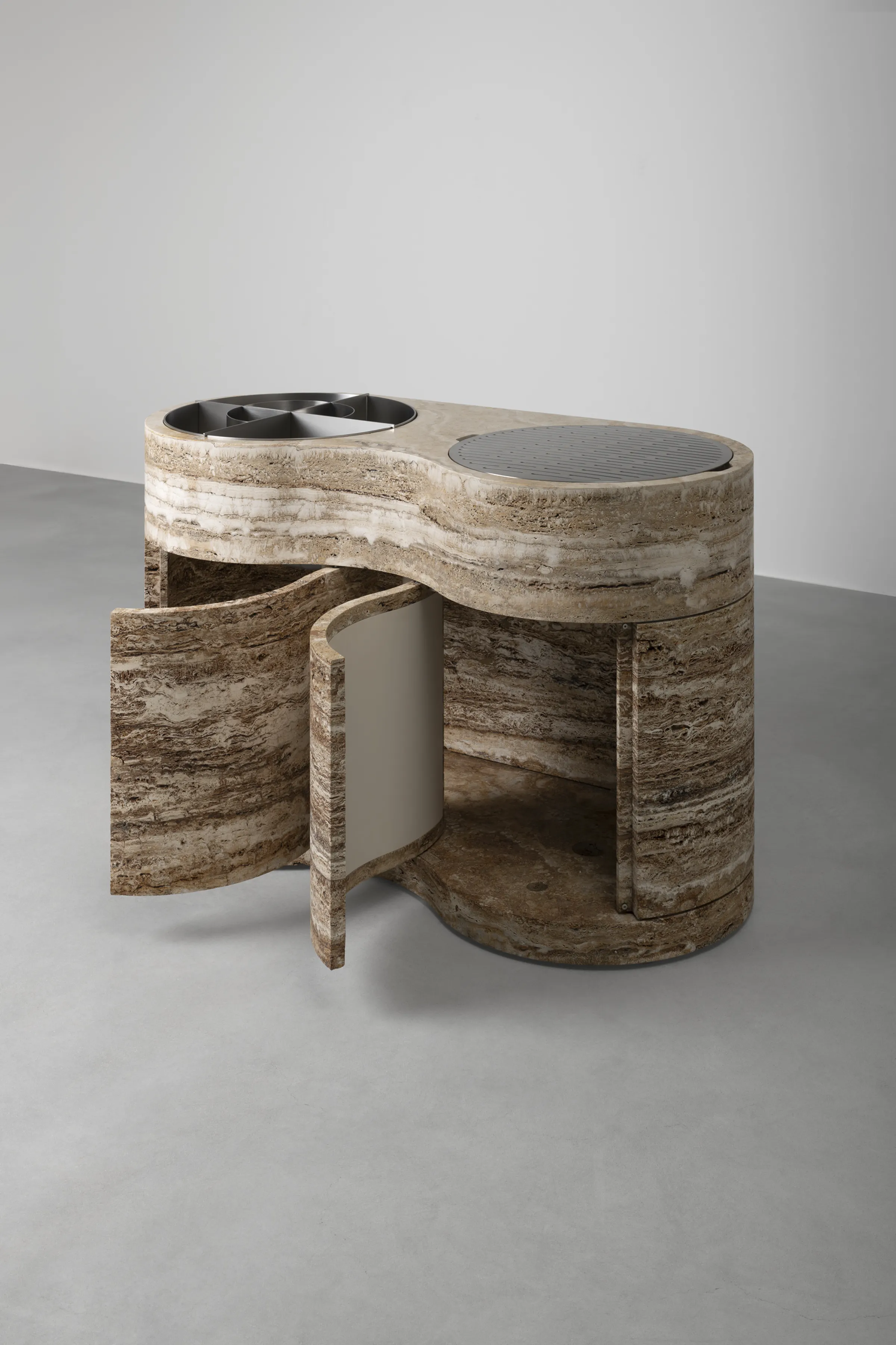 June — Becagli travertine bar unit, view 5