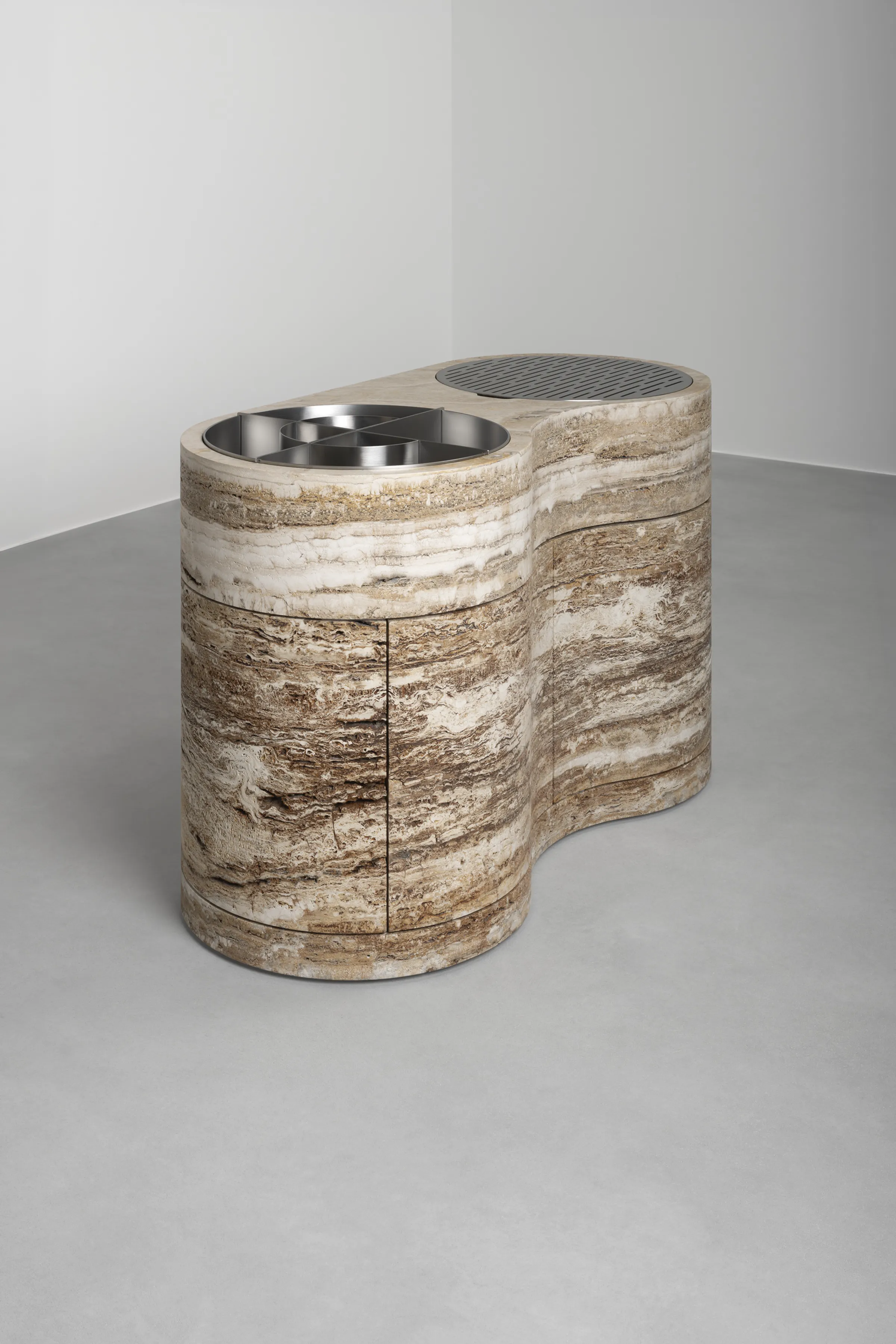 June — Becagli travertine bar unit, view 6