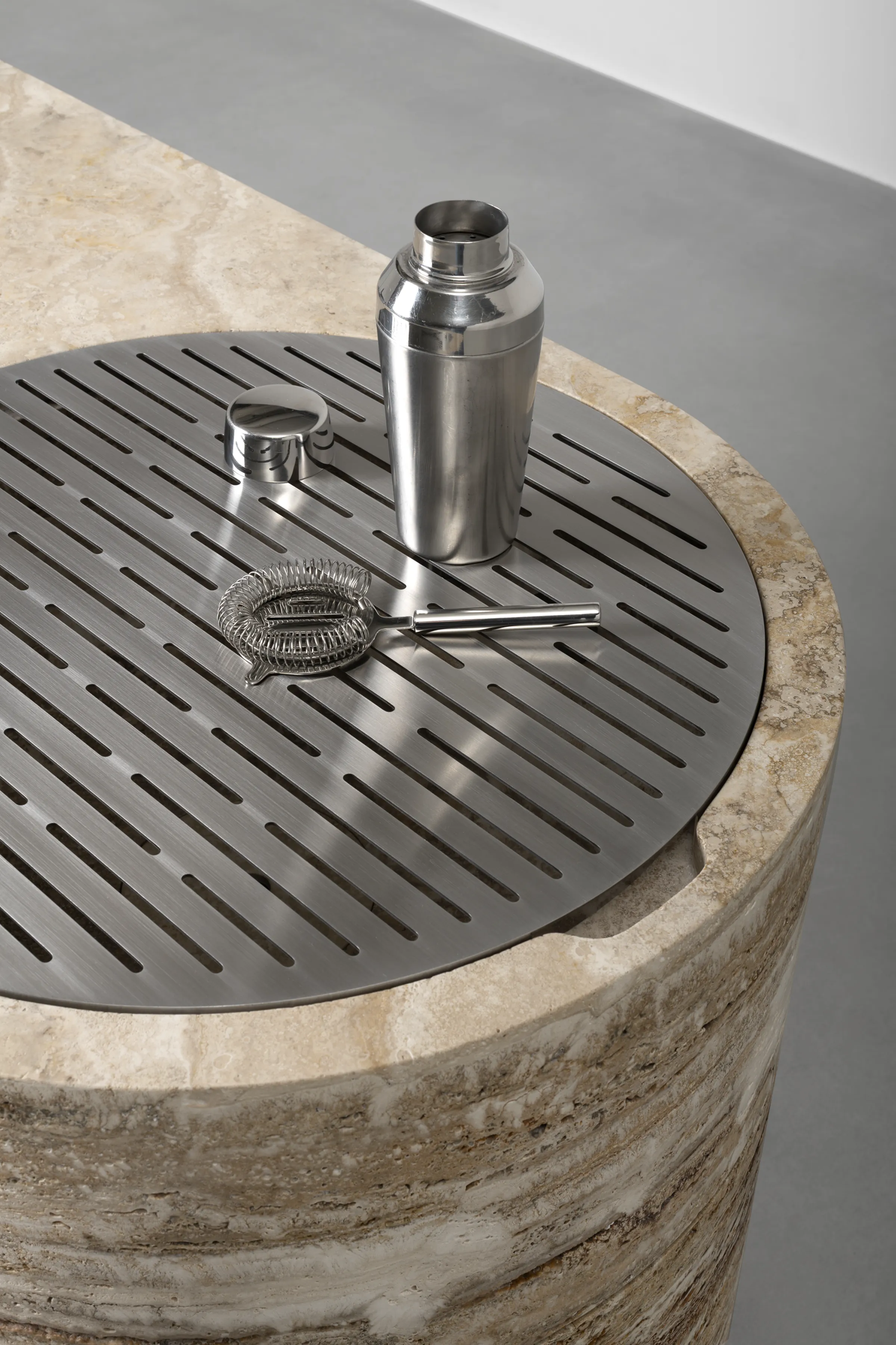 June — Becagli travertine bar unit, view 9