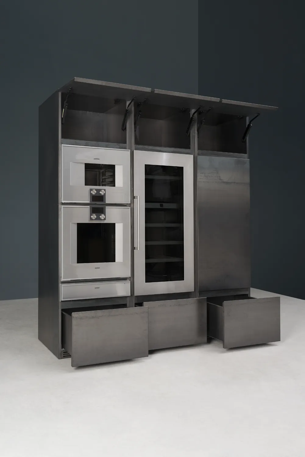 Sider — stone and steel kitchen island, view 10