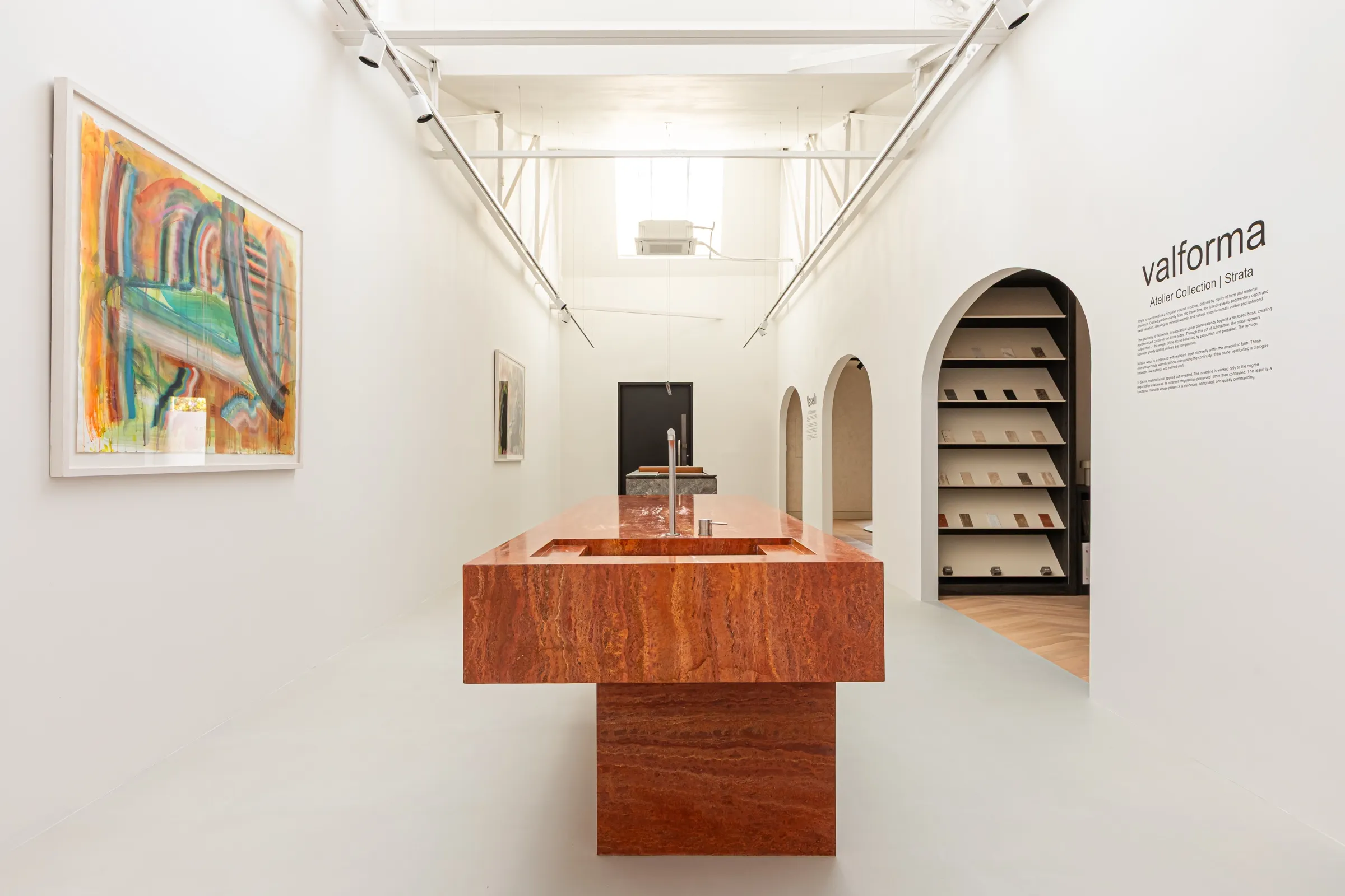 Strata — red travertine, view 4